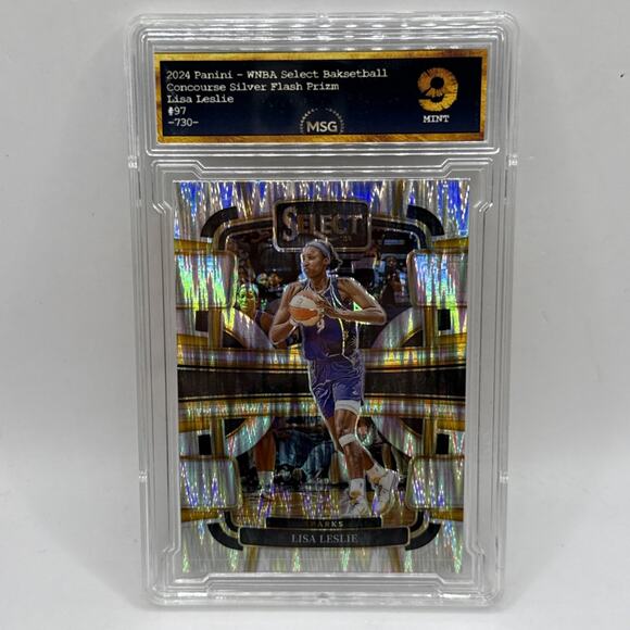 2024 Panini Select WNBA Lisa Leslie Silver Flash Prizm-#97 Sparks Graded 9 - Picture 1 of 2